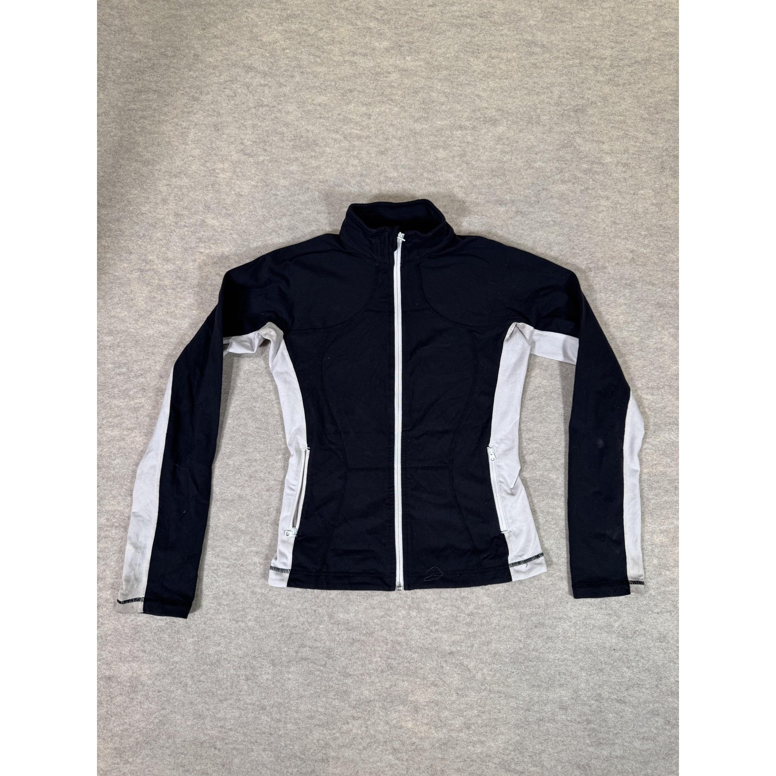 Lululemon Jacket Womens Small Black Colorblock Full Zip Track Running Yoga Gym